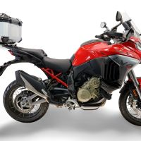 Top case maletas GPR TECH compatível com Ducati Multistrada V4 - V4S 2025/2026 Top Case Alpi-Tech em alumínio, cor prata com placa específica incluída Capacidade Litros 45