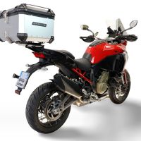 Top case maletas GPR TECH compatível com Ducati Multistrada V4 - V4S 2025/2026 Top Case Alpi-Tech em alumínio, cor prata com placa específica incluída Capacidade Litros 45