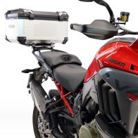 Top case maletas GPR TECH compatível com Harley Davidson Pan America 1250 2020/2024 Top Case Alpi-Tech em alumínio, cor prata com placa específica incluída Capacidade Litros 45