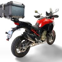 Top case maletas GPR TECH compatível com Ducati Multistrada V4 - V4S 2025/2026 Top Case Alpi-Tech em alumínio, cor preta com placa específica incluída Capacidade Litros 45