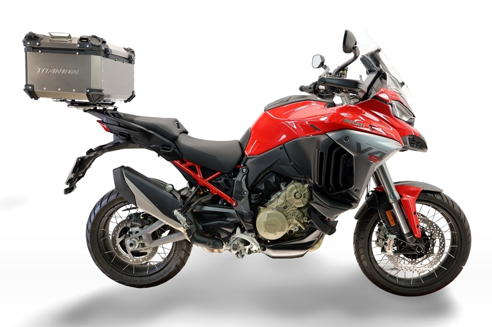  Harley Davidson Pan America 1250 2020/2024 Top Case Alpi-Tech em titânio, cor natural com placa específica incluída Capacidade Litros 55