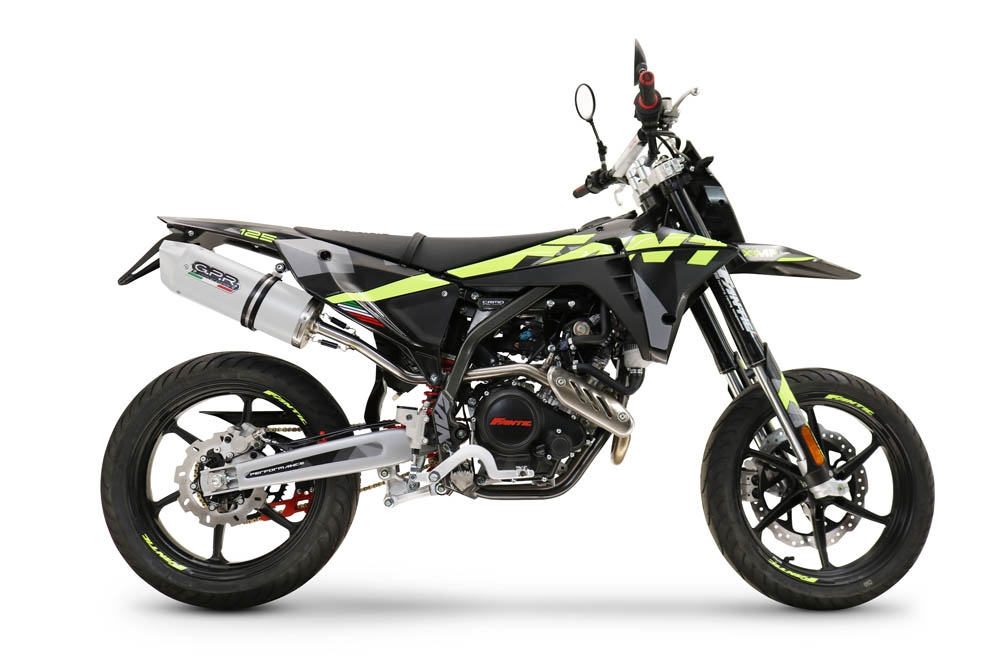 GPR escape compatível com  Fantic Motor XEF 125 2025-2026, Albus Ceramic, Escape homologado, legal para mercados NÃO europeus, incluindo tubo de ligação e db killer removível 