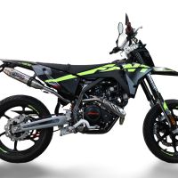 Escape compatível com Fantic Motor XMF 125 2025-2026, Deeptone Inox, Escape homologado, legal para mercados NÃO europeus, incluindo tubo de ligação e db killer removível 