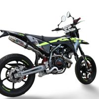 Escape compatível com Fantic Motor XMF 125 2025-2026, Deeptone Inox, Escape homologado, legal para mercados NÃO europeus, incluindo tubo de ligação e db killer removível 