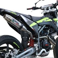 Escape compatível com Fantic Motor XMF 125 2025-2026, Deeptone Inox, Escape homologado, legal para mercados NÃO europeus, incluindo tubo de ligação e db killer removível 