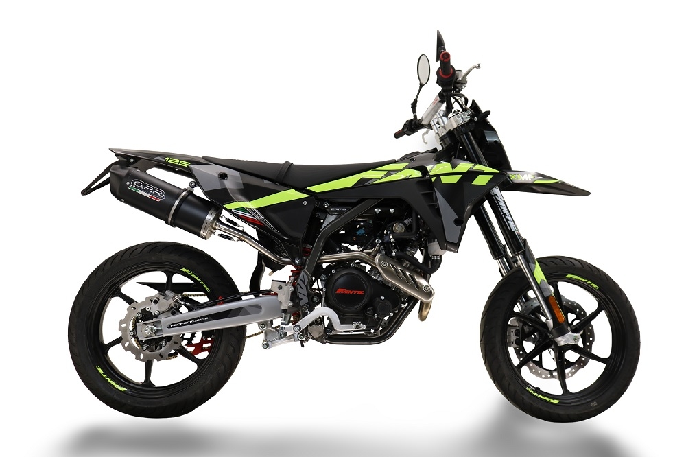 Escape compatível com Fantic Motor XEF 125 2025-2026, Furore Nero, Escape legal, homologado, silenciador com db killer removível e tubo de ligação 