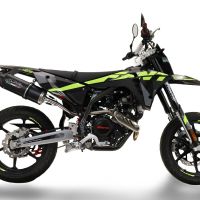 Escape compatível com Fantic Motor XEF 125 2025-2026, Furore Nero, Escape legal, homologado, silenciador com db killer removível e tubo de ligação 