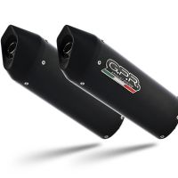 Escape compatível com Aprilia Pegaso 650 Ga 1992-1996, Furore Nero, Par de silenciosos de escape homologadas, com db killer removível e tubos de ligação específicos 