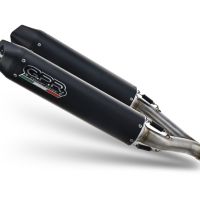 Escape compatível com Aprilia Dorsoduro 750 2008-2016, Furore Nero, Par de silenciosos de escape homologadas, com db killer removível e tubos de ligação específicos 