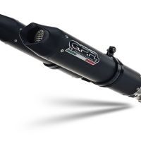 Escape compatível com Aprilia Dorsoduro 1200 2011-2016, Furore Evo4 Nero, Par de silenciosos de escape homologadas, com db killer removível e tubos de ligação específicos 