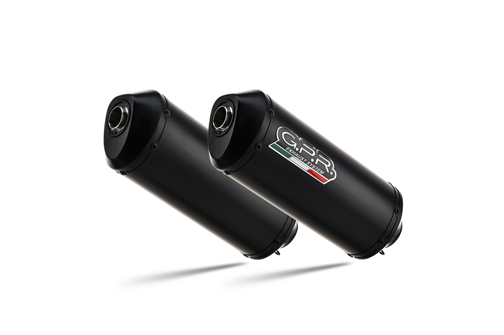 Escape compatível com Yamaha Bt Bulldog 1100 2002-2007, Ghisa , Par de silenciosos de escape homologadas, com db killer removível e tubos de ligação específicos 