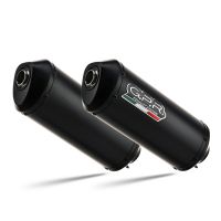Escape compatível com Yamaha Bt Bulldog 1100 2002-2007, Ghisa , Par de silenciosos de escape homologadas, com db killer removível e tubos de ligação específicos 