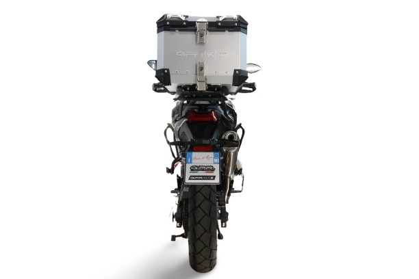 Top case maletas GPR TECH compatível com Voge 625DSX 2024/2026 e5 Top Case Alpi-Tech em alumínio, cor prata com placa específica incluída Capacidade Litros 35