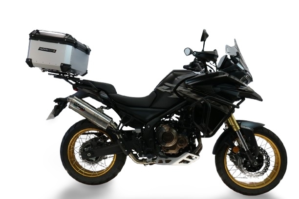 Top case maletas GPR TECH compatível com Voge 625DSX 2024/2026 e5 Top Case Alpi-Tech em alumínio, cor prata com placa específica incluída Capacidade Litros 55