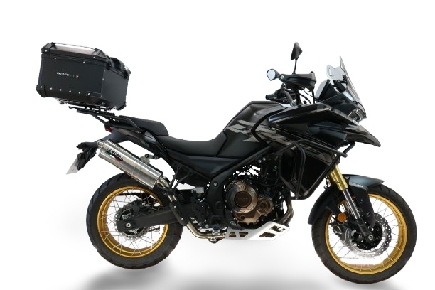 Top case maletas GPR TECH compatível com Voge 625DSX 2024/2026 e5 Top Case Alpi-Tech em alumínio, cor preta com placa específica incluída Capacidade Litros 45