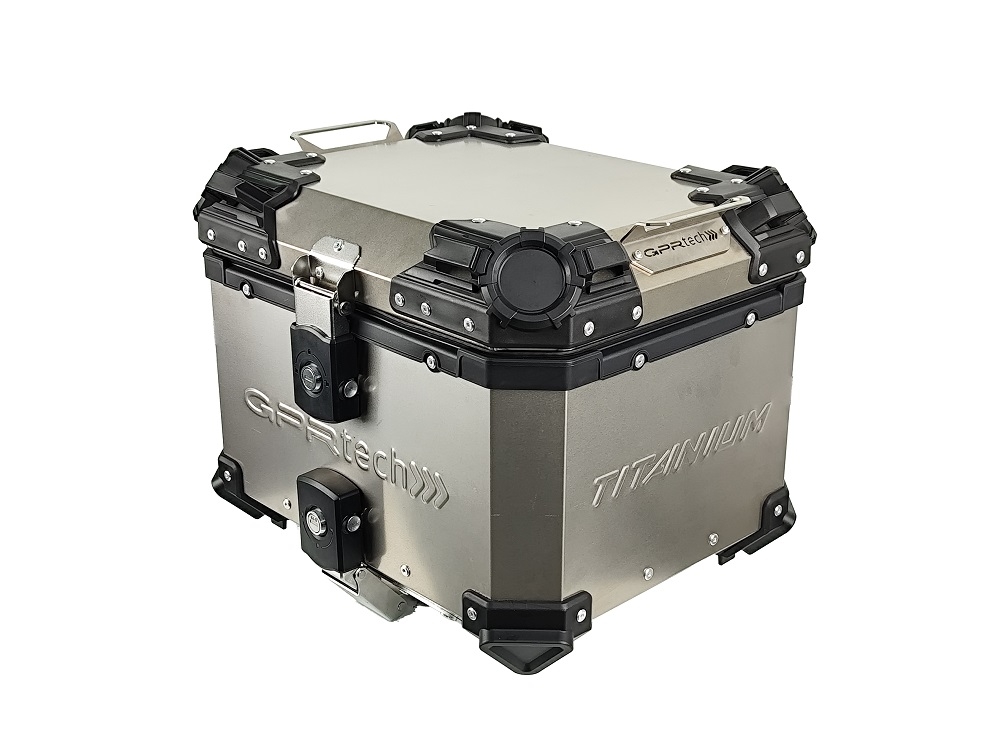 GPR TECH TITÂNIO TOP CASE ALPI-TECH 35 LT. Top Case Alpi-Tech em titânio, cor natural com placa universal incluída Capacidade Litros 35