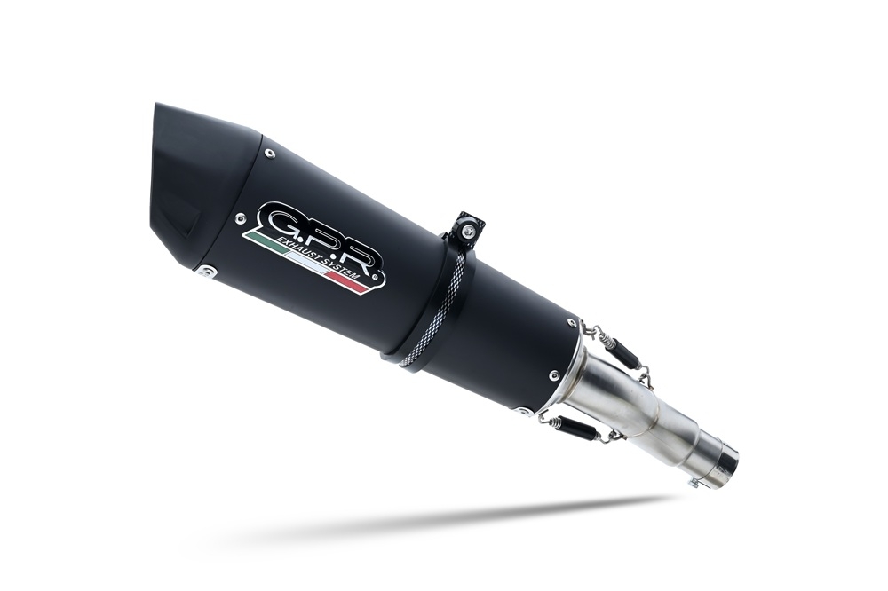 GPR escape compatível com  Aprilia RS 457 2024-2025, New Grand Prix Evo Black Titanium, Sistema homologado com catalisador linha completa, silencioso mais coletor 