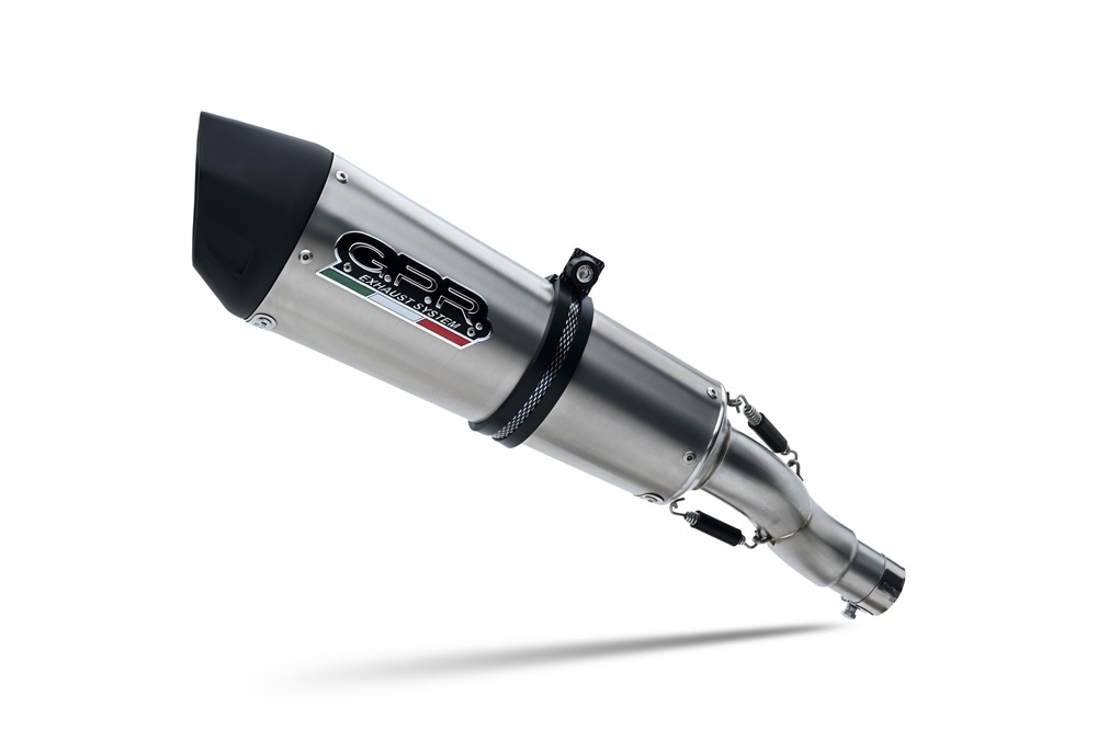 GPR escape compatível com  Cf Moto 700 Mt 2023-2024, New Grand Prix Evo Titanium, Escape legal, homologado, silenciador com catalisador, db killer removível e tubo de ligação específico 