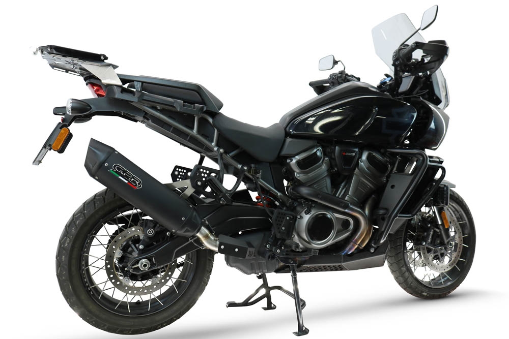 GPR escape compatível com Harley Davidson Pan America 1250 2020-2024, Furore-X Titanio Nero, Escape legal, homologado, silenciador com db killer removível e tubo de ligação específico 