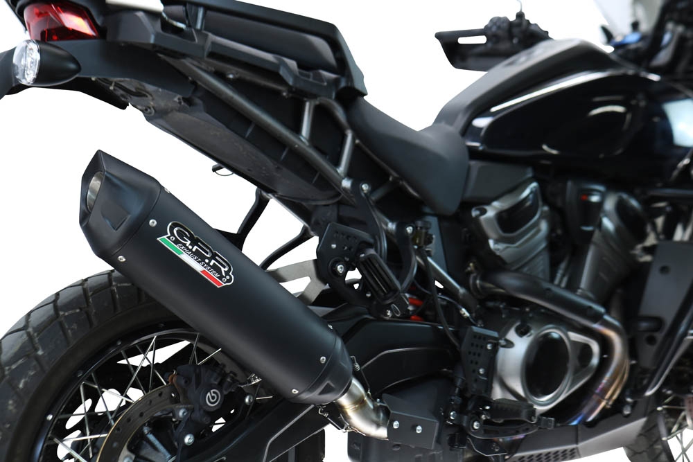 GPR escape compatível com Harley Davidson Pan America 1250 2020-2024, Furore-X Titanio Nero, Escape legal, homologado, silenciador com db killer removível e tubo de ligação específico 