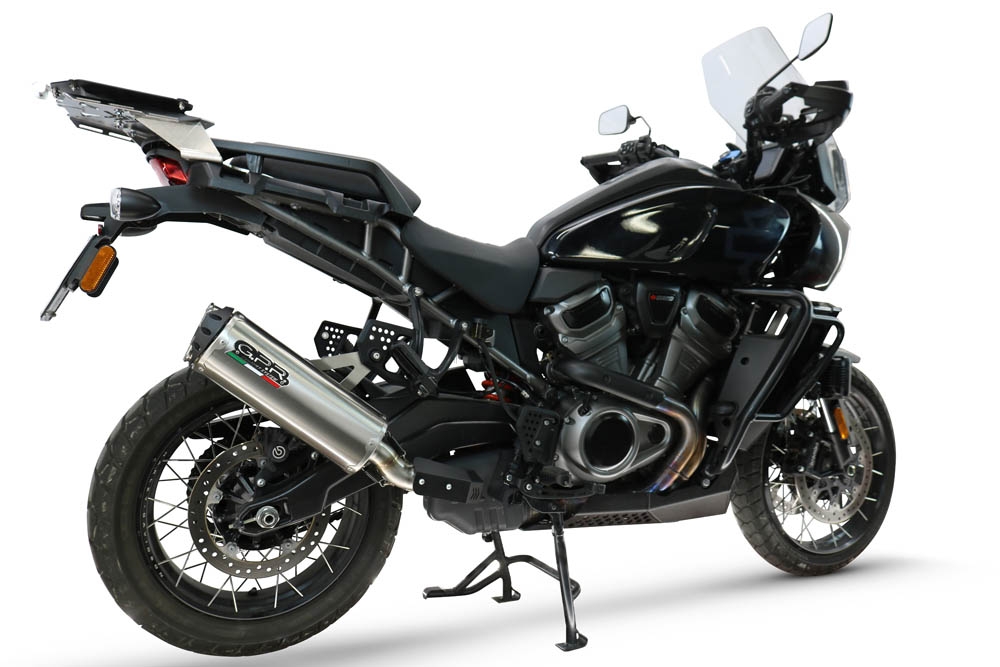 GPR escape compatível com Harley Davidson Pan America 1250 2020-2024, Hyper Dual Black Titanium, Escape legal, homologado, silenciador com db killer removível e tubo de ligação específico 