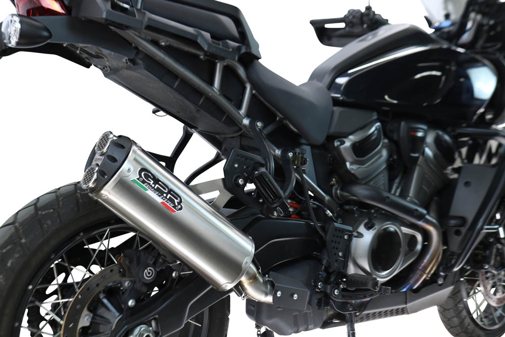 GPR escape compatível com Harley Davidson Pan America 1250 2020-2024, Hyper Dual Black Titanium, Escape legal, homologado, silenciador com db killer removível e tubo de ligação específico 