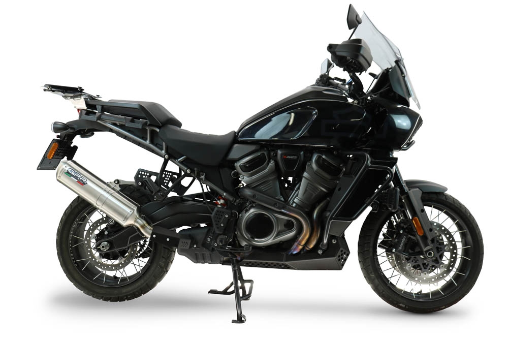 GPR escape compatível com Harley Davidson Pan America 1250 2020-2024, Satinox , Escape legal, homologado, silenciador com db killer removível e tubo de ligação específico 