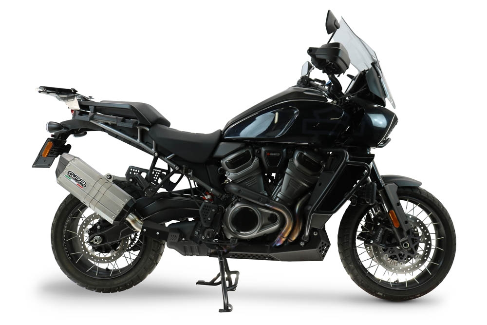 GPR escape compatível com Harley Davidson Pan America 1250 2020-2024, Hyper Sonic Titanium, Escape legal, homologado, silenciador com db killer removível e tubo de ligação específico 