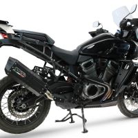 GPR escape compatível com Harley Davidson Pan America 1250 2020-2024, Hyper Sonic Black Titanium, Escape legal, homologado, silenciador com db killer removível e tubo de ligação específico 