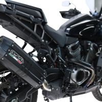 GPR escape compatível com Harley Davidson Pan America 1250 2020-2024, Hyper Sonic Black Titanium, Escape legal, homologado, silenciador com db killer removível e tubo de ligação específico 