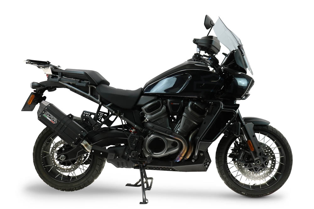 GPR escape compatível com Harley Davidson Pan America 1250 2020-2024, Hyper Sonic Black Titanium, Escape legal, homologado, silenciador com db killer removível e tubo de ligação específico 