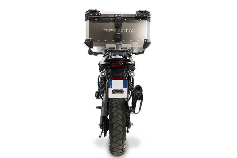 GPR escape compatível com Harley Davidson Pan America 1250 2020-2024, Hyper Sonic Black Titanium, Escape legal, homologado, silenciador com db killer removível e tubo de ligação específico 