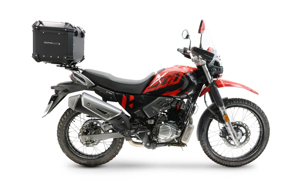 Top case maletas GPR TECH compatível com Hero Xpulse 200 4V 2025/2026 E5 plus Top Case Alpi-Tech em alumínio, cor preta com placa específica incluída Capacidade Litros 35