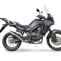 Escape compatível com Honda XL750 TRANSALP 750 2023-2025, Dual Poppy, Escape legal, homologado, silenciador com db killer removível e tubo de ligação específico 