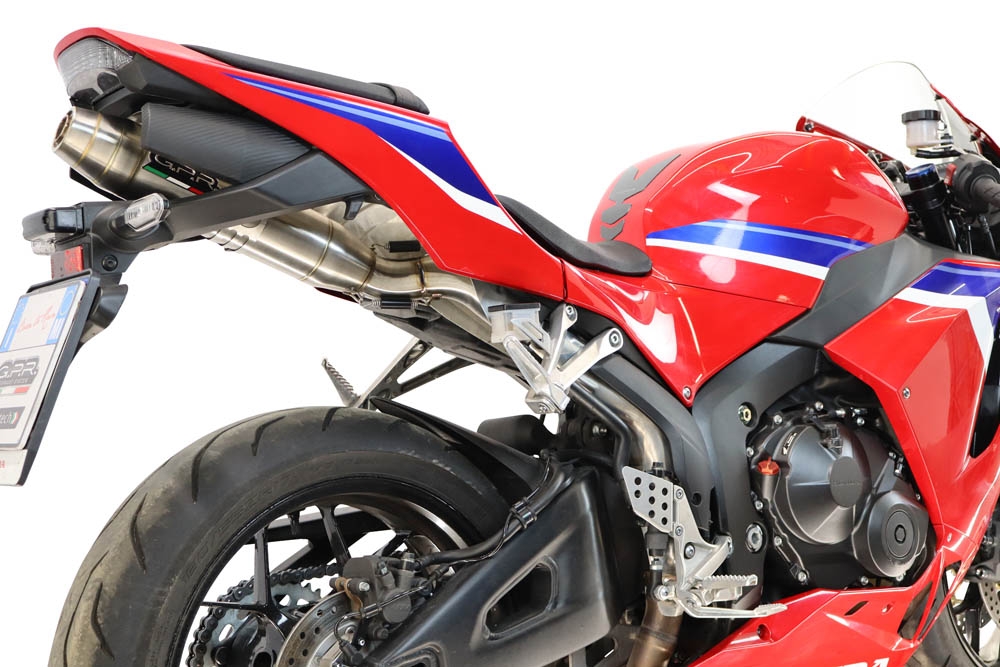 GPR escape compatível com Honda Cbr 600 Rr  2007-2023, Deeptone Inox, Sistema racing Silencioso com tubo de ligação 