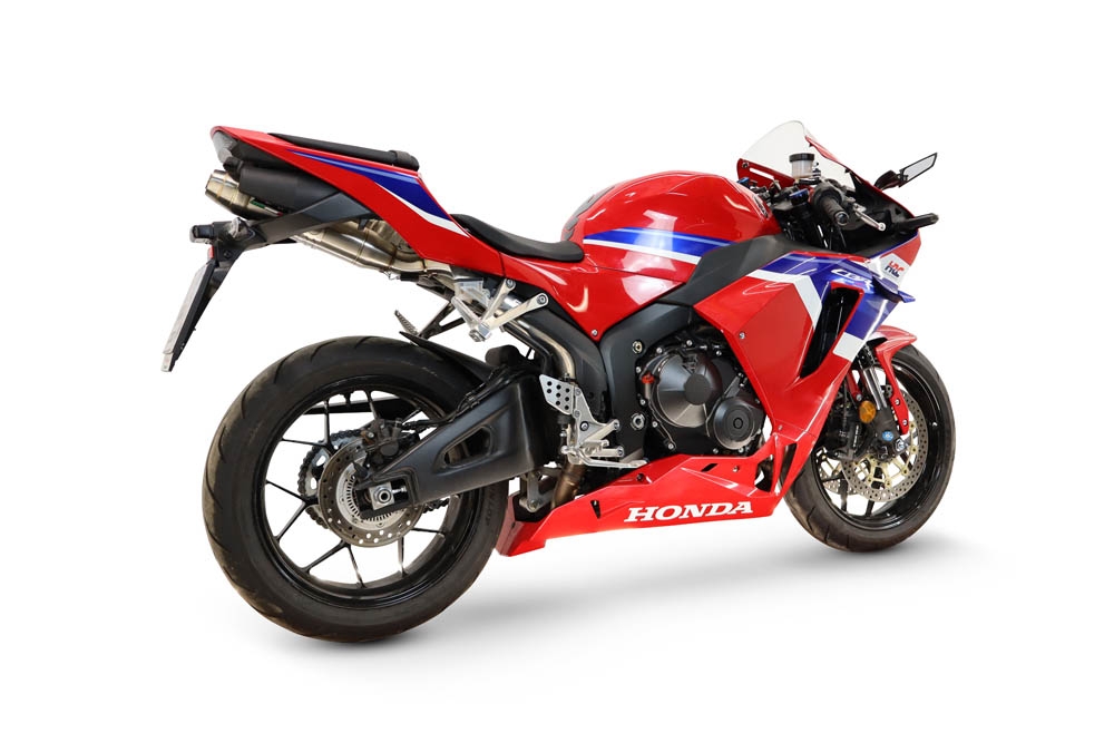 GPR escape compatível com Honda Cbr 600 Rr  2007-2023, Deeptone Inox, Sistema racing Silencioso com tubo de ligação 