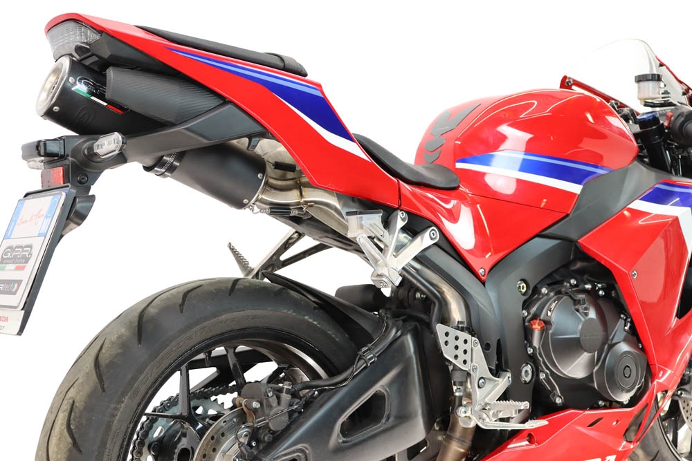 GPR escape compatível com Honda Cbr 600 Rr  2007-2023, M3 Black Titanium, Escape racing linha completa, silencioso mais coletor com dbkiller, não homologado  