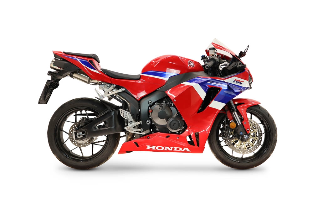 GPR escape compatível com Honda Cbr 600 Rr  2024-2026, M3 Titanium Natural, Sistema racing  Silencioso com tubo de ligação 