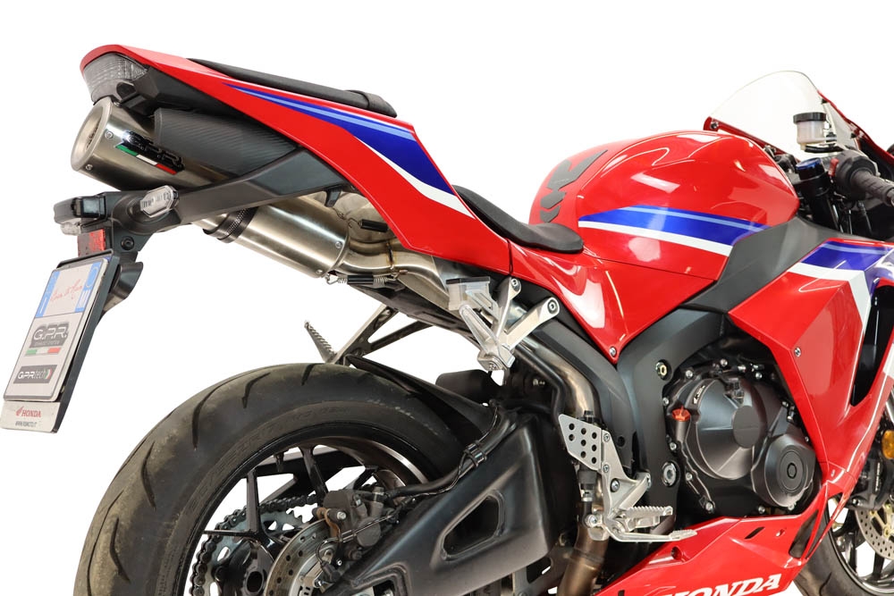 GPR escape compatível com Honda Cbr 600 Rr  2024-2026, M3 Titanium Natural, Sistema racing  Silencioso com tubo de ligação 
