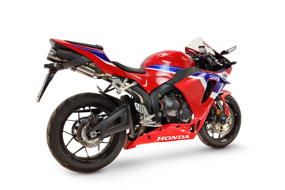 GPR escape compatível com Honda Cbr 600 Rr  2024-2026, M3 Titanium Natural, Sistema racing  Silencioso com tubo de ligação 