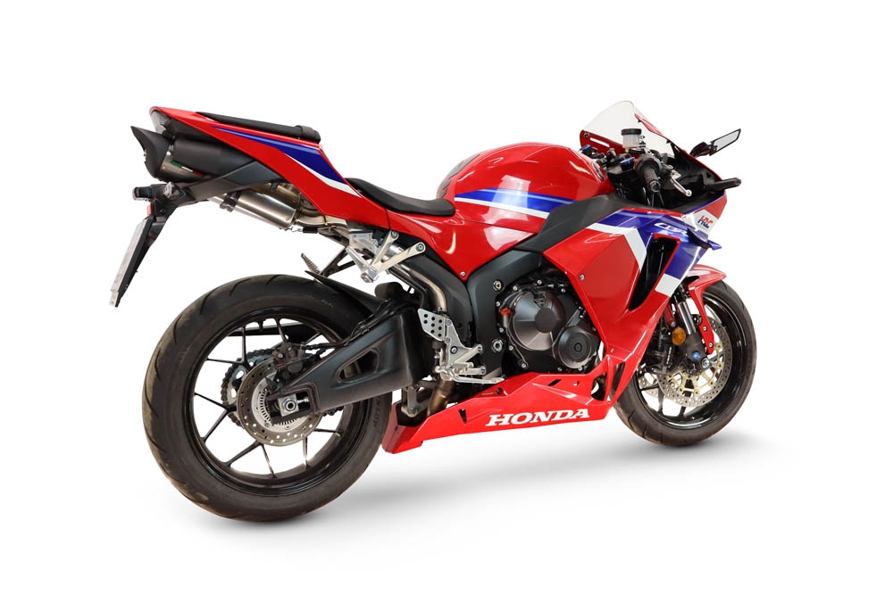 GPR escape compatível com Honda Cbr 600 Rr  2024-2026, Tiburon Titanium, Sistema racing Silencioso com tubo de ligação 