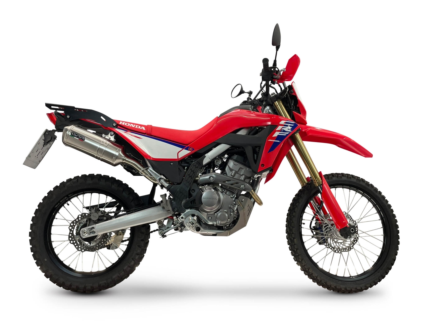 GPR escape compatível com Honda Crf 300 L - Rally 2021-2024, Satinox , Sistema homologado apenas para ruído, válido para mercados fora da UESilencioso com tubo de ligação 