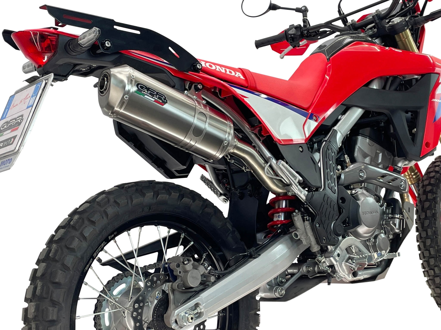 GPR escape compatível com Honda Crf 300 L - Rally 2021-2024, Satinox , Sistema homologado apenas para ruído, válido para mercados fora da UESilencioso com tubo de ligação 