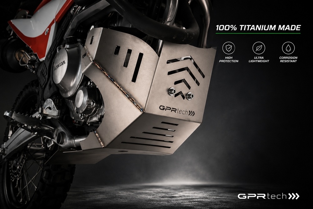 GPR TECH compatível com Honda Crf 300 L / Rally 2025/2026 e5 plus Placa antiderrapante de titânio 