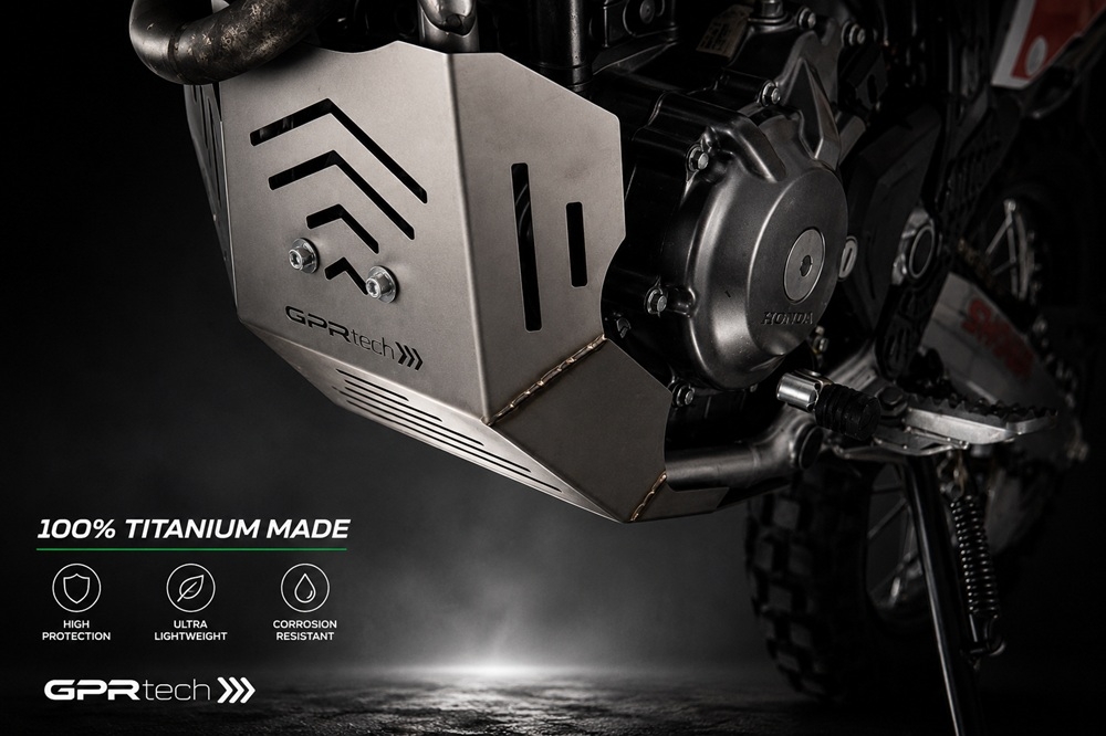 GPR TECH compatível com Honda Crf 300 L / Rally 2025/2026 e5 plus Placa antiderrapante de titânio 