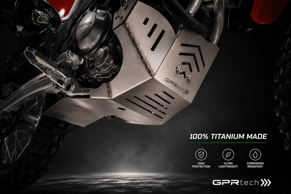 GPR TECH compatível com Honda Crf 300 L / Rally 2025/2026 e5 plus Placa antiderrapante de titânio 