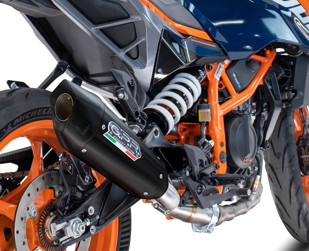 Escape compatível com Husqvarna Vitpilen 125 2024-2025, GP-Revo Black Titanium, Escape legal, homologado, silenciador com db killer removível e tubo de ligação específico 