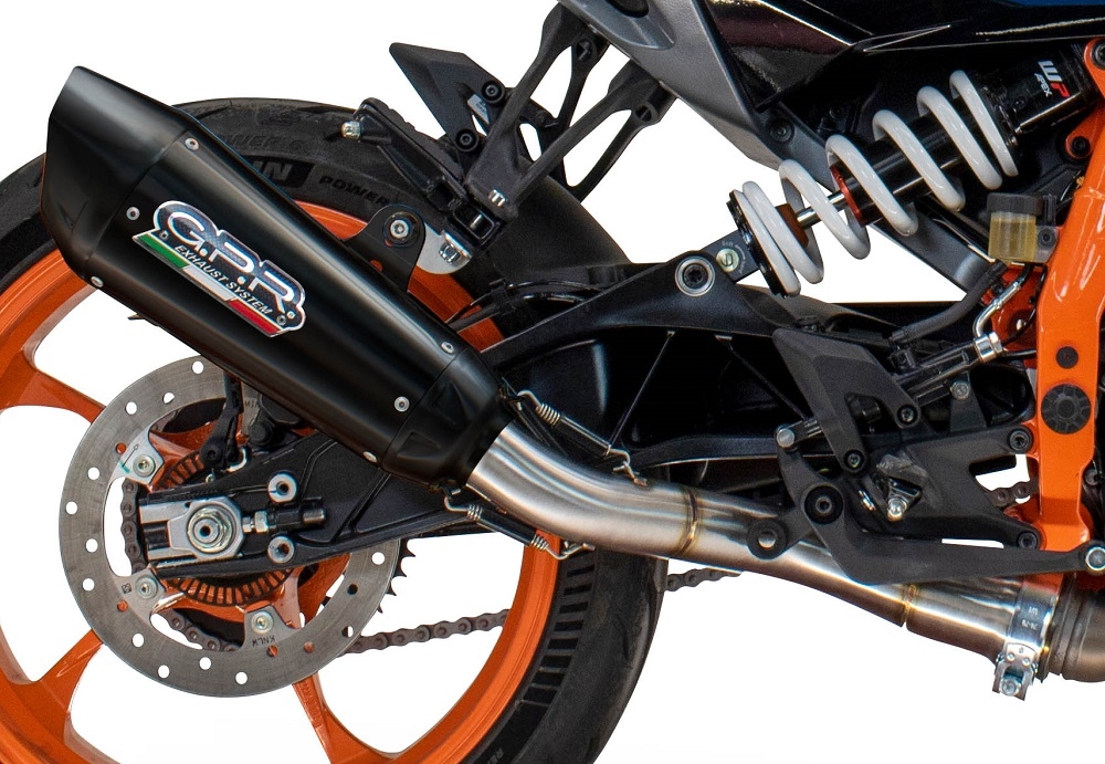 Escape compatível com Husqvarna Vitpilen 125 2024-2025, GP-Revo Black Titanium, Escape legal, homologado, silenciador com db killer removível e tubo de ligação específico 