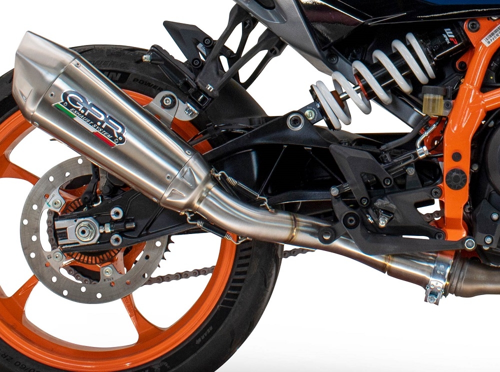 Escape compatível com Husqvarna Svartpilen 250 2024-2025, GP-Revo Titanium, Escape legal, homologado, silenciador com db killer removível e tubo de ligação específico 