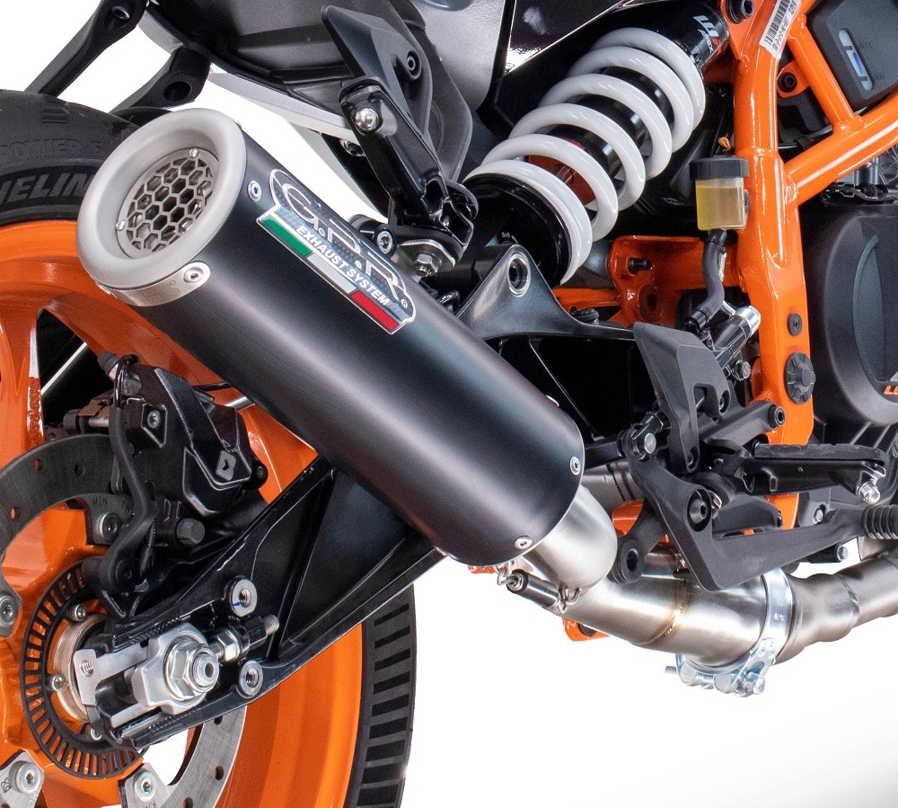 Escape compatível com Husqvarna Vitpilen 250 2024-2025, M3 Black Titanium, Escape legal, homologado, silenciador com db killer removível e tubo de ligação específico 